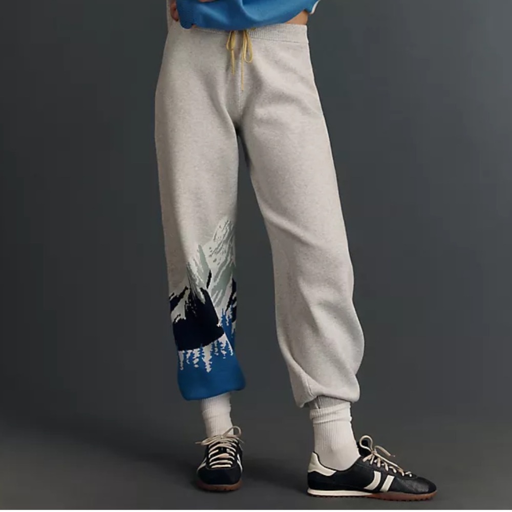 Anthropologie Daily Practice Turnover Joggers Pants in Mountain View Winter XS